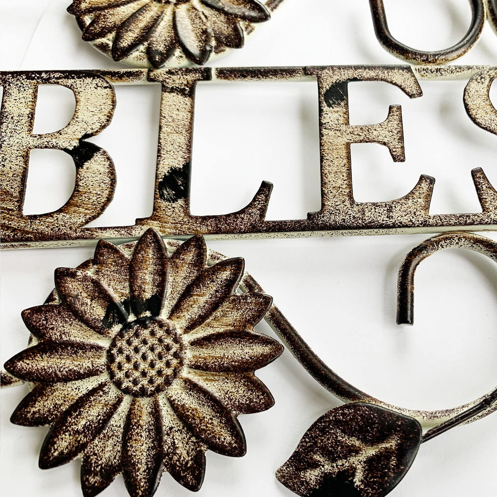 Metal Hanging Blessed Wall Art Sign for Home Decor, Metal Letters Blessed Rustic Sign Indoor Outdoor Wall Decoration 17L…