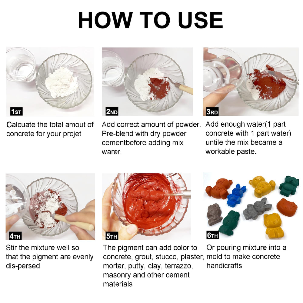 Iron oxide powder, concrete pigment- Red iron oxide pigment concrete color pigment concrete pigment powder for concrete coloring(Red, 1.1lb)