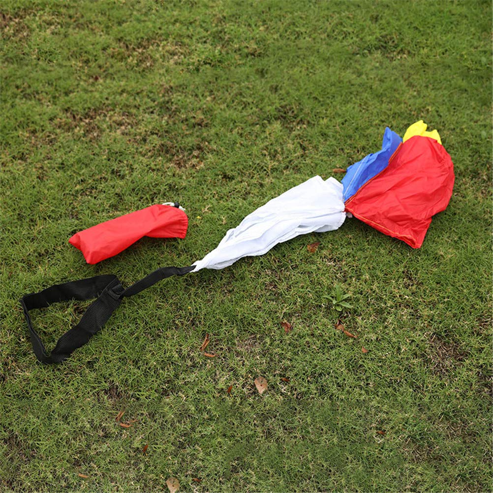 Multicolor Resistance Parachute - 43 inch Running Drag Chute with Adjustable Waist Strap for Kids Youth Power Speed Training