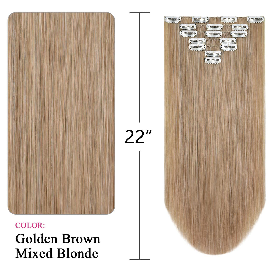 BE-YOHAIR 27/613 Straight: The Best 7Pcs Clip In Hair Extension Placement Look Real Synthetic Hair Accessories For Women Fashion Seamless Elegant Wedding Long Bridal Hair Pieces Kit Cheap F