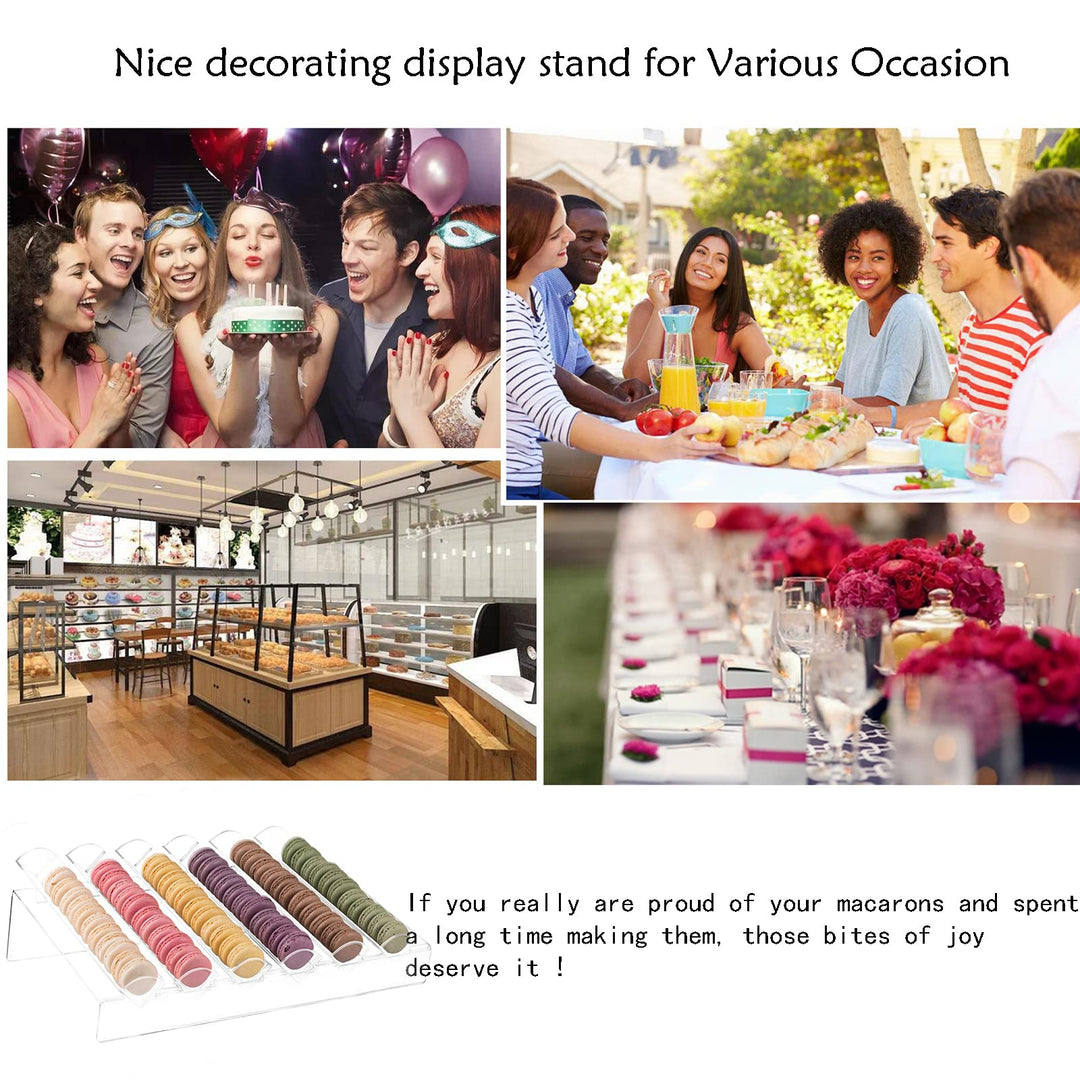 Acrylic Macaron Display Tray, Macaron Stand Cookie Display Stand with 6 Slots……