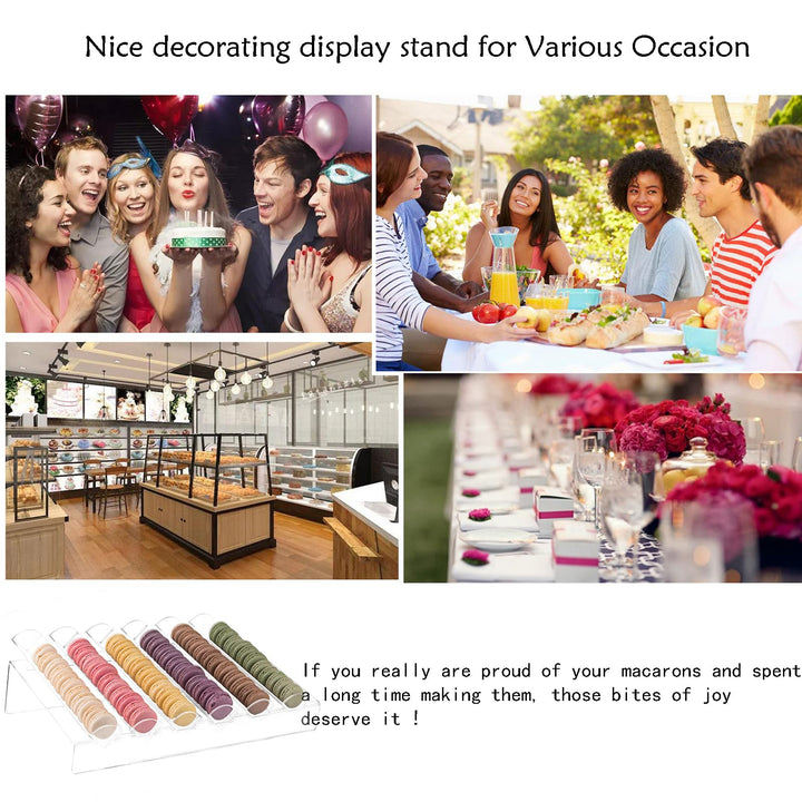 Acrylic Macaron Display Tray, Macaron Stand Cookie Display Stand with 6 Slots……