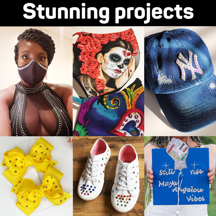 Hotfix Rhinestone Applicator with 3400 Pcs Hot Fix Rhinestones, Bedazzler Kit with Rhinestones, Bedazzle Tool Gun for Clothing, Clothes, Fabric - 3mm 4mm 5mm SS10/SS16/SS20 | Washable