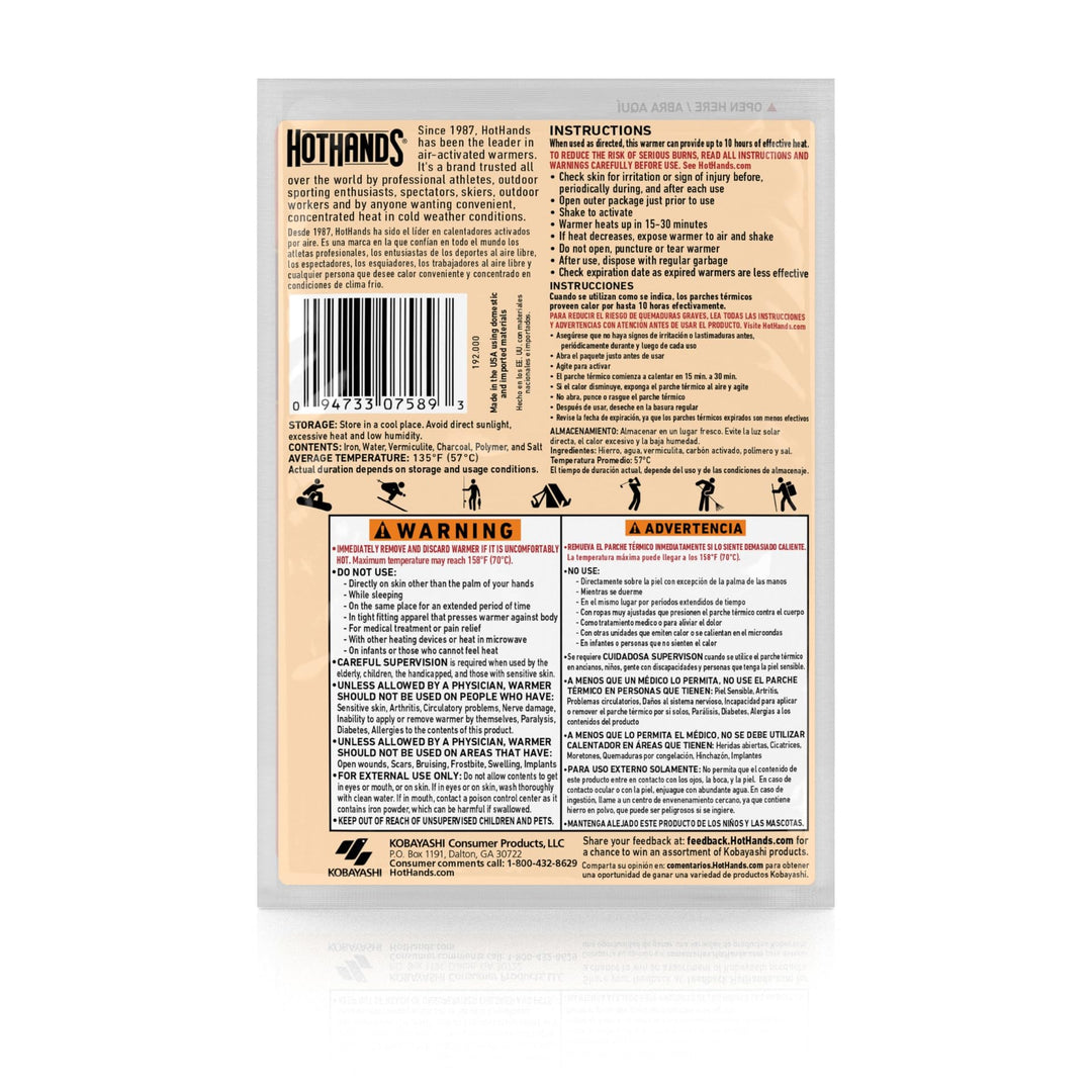 HotHands Body &amp; Hand Super Warmers - Long Lasting Natural Odorless Air Activated Warmers - Up to 18 Hours of Heat - 3 Individual Warmers