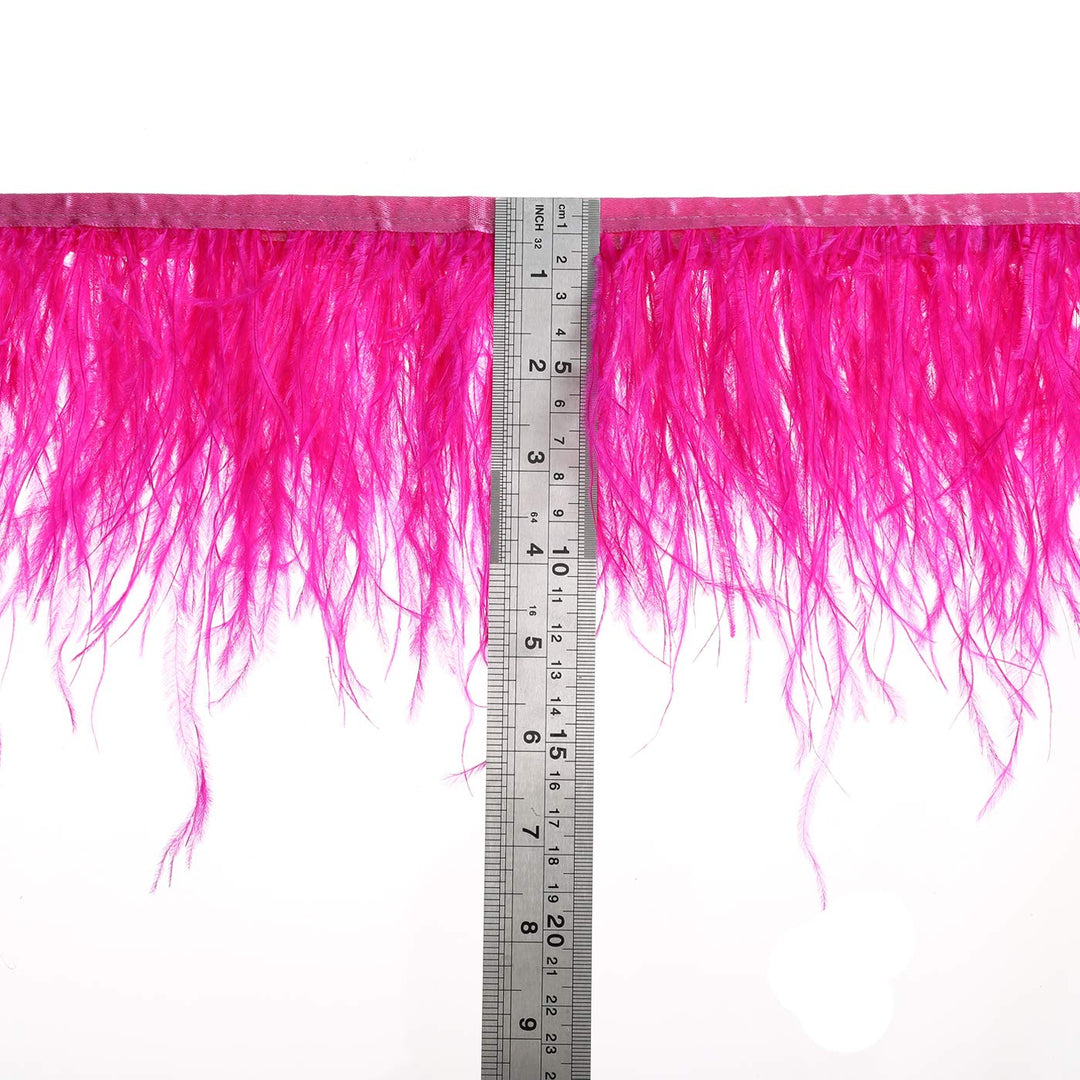AWAYTR Ostrich Feather Trim Fringe - Satin Ribbon Dress