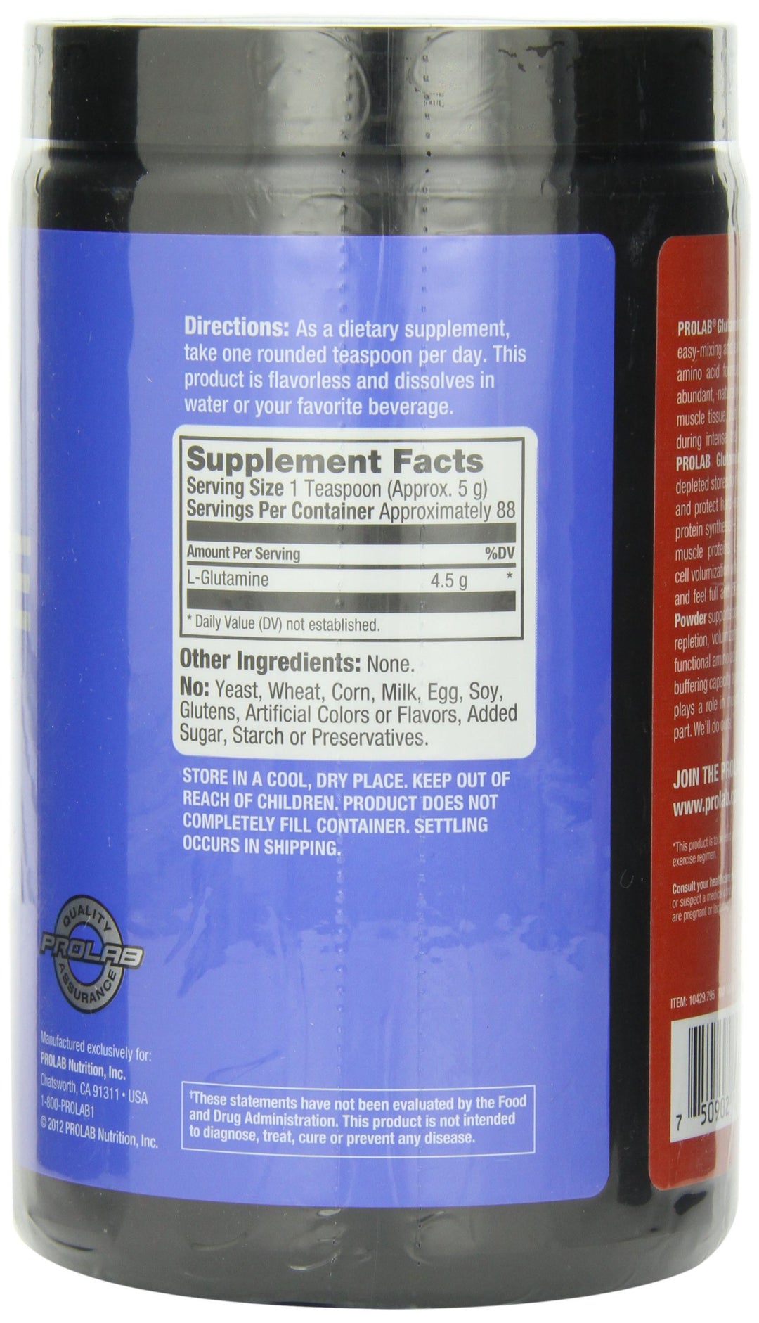 PROLAB Glutamine Powder, 400 Grams
