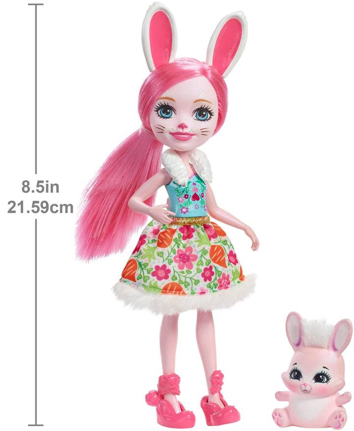 Mattel Bree Bunny Doll with Twist Bunny Figure, 6-inch Small Doll with Removable Skirt &amp; Shoes