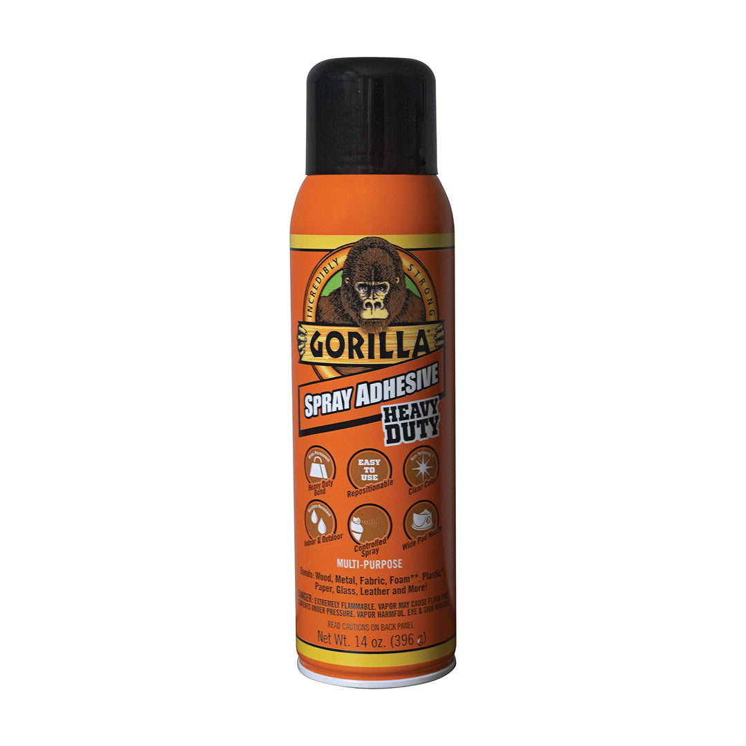 Gorilla Gorilla Heavy Duty Spray Adhesive, Multipurpose and Repositionable, 14 Ounce, Clear