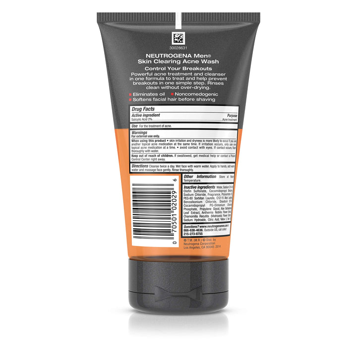 Neutrogena Men Skin Clearing Daily Acne Face Wash with 