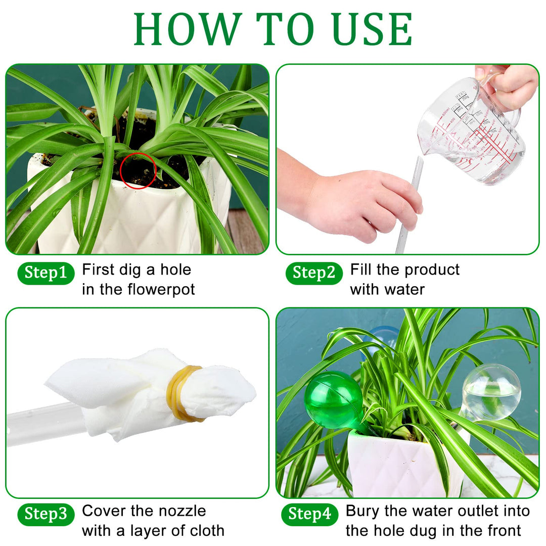 12 PCS Plant Watering Globes Self Watering Bulbs PVC Automatic Watering Balls Plant Watering System Clear Plant Waterer for Indoor and Outdoor