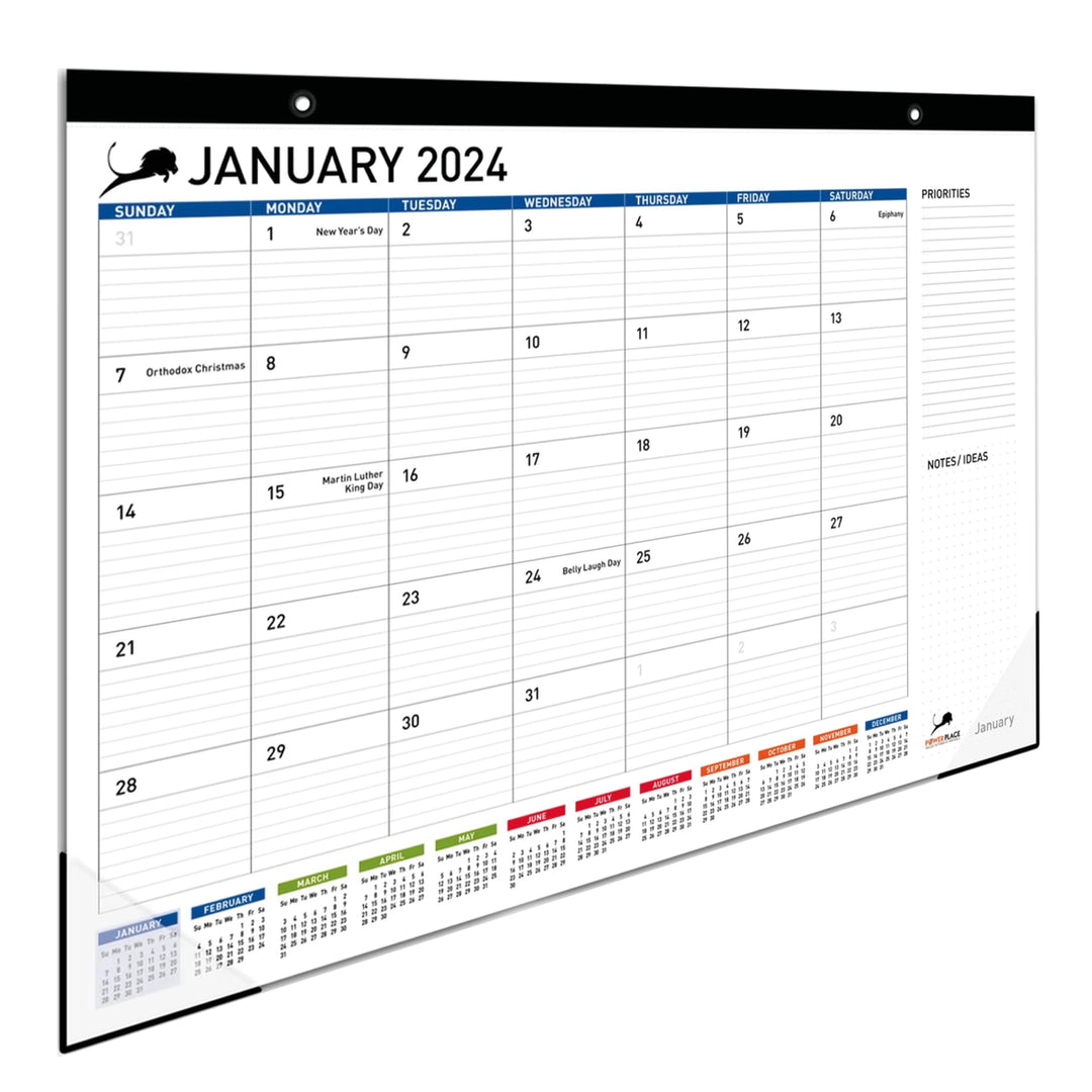 18 Month Desk Calendar 2024-2025 - Large Desktop Calender 17 x 12 - Monthly Planner for Home and Office - School and Teacher Planning Tool