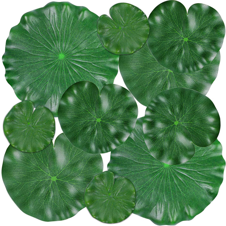 ZAUGONTW 10 Pieces Realistic Lily Pads Leaves for Ponds, Artificial Floating Foam Lotus Leaves, Water Lily Pads Artificial Foliage Pond Decor for Koi Fish Pool Patio Aquarium