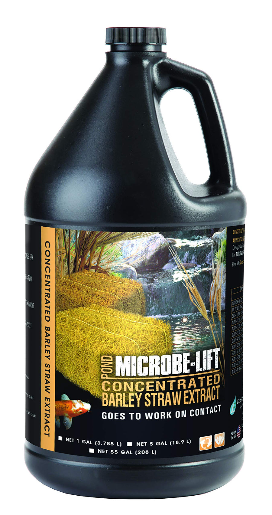 MLCBSEG4 Concentrated Barley Straw Extract Conditioner for Ponds and Outdoor Water Garden, Safe for Live Koi Fish, Plants, and Decorations, 1 Gallon