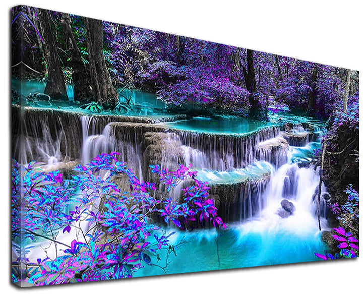 5D Diamond Painting Kits for Adults DIY Large Waterfall Full Round Drill (27.5 x 13.7 inch) Crystal Rhinestone Embroidery Pictures Arts Paint by Number Kits Diamond Painting Kits for Home Wall Decor