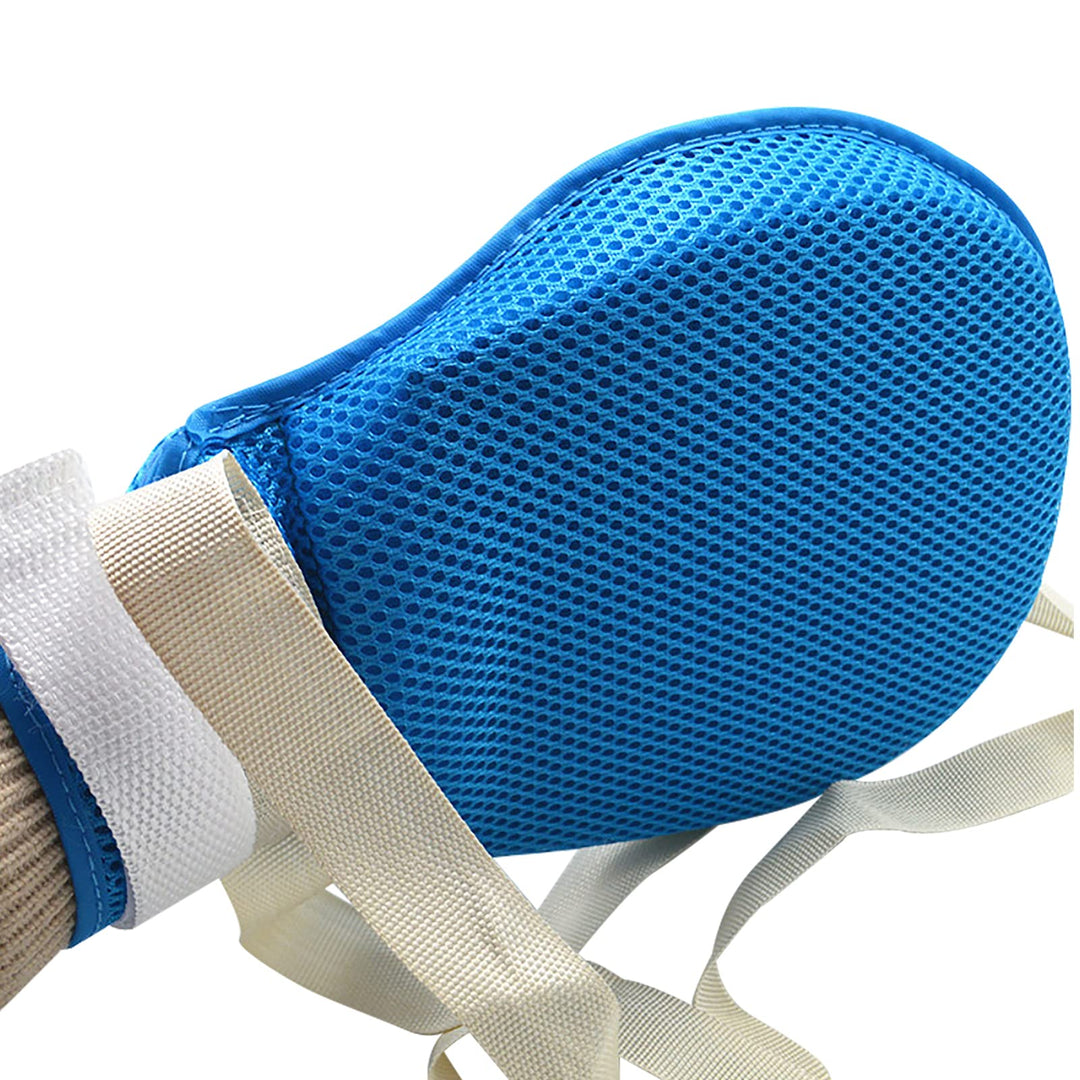 2 Pcs Hand Restraint Gloves Safety Breathable Anti Self Injury Scratch Control Mitts with Fixed Band for Elderly Patients Dementia