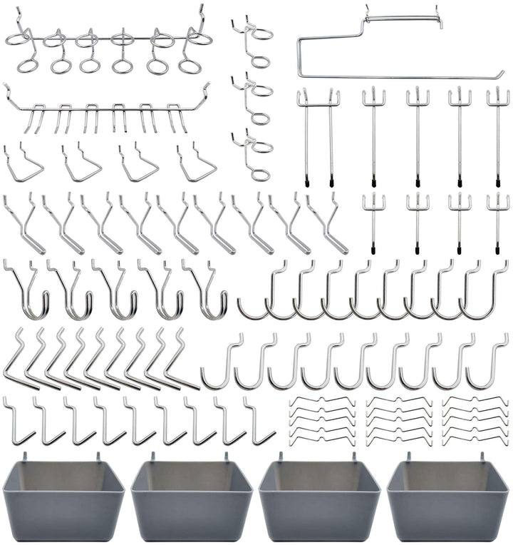 Peg Board Hooks Accessories, Pegboard Bins, Organizer, for Garage, 120pcs