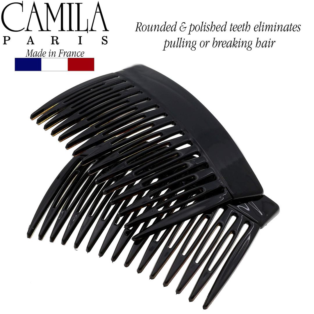 Paris French Hair Side Comb, Strong Hold Grip Hair Clips for Women, No Slip and Durable Styling Girls Hair Accessories, Made in France with Cellulose