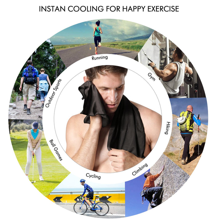 Your Choice Cooling Towel Snap Cooling Neck Wrap Cold Towel for Athletes Sports Golf Yoga Workout Outdoor Men and Women, 1 Pack- Gray 12 x 40 Inch
