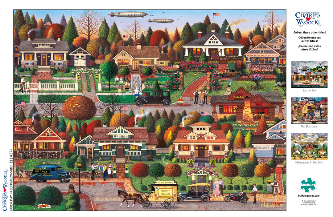 - Charles Wysocki - Labor Day in Bungalowville - 1000 Piece Jigsaw Puzzle