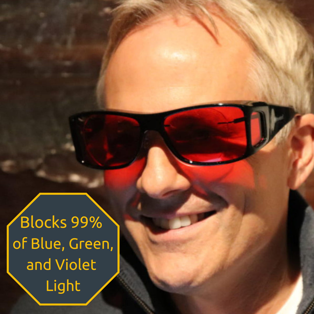 Twilights Fitover Blue Light Blocking Glasses to Reduce Eye Strain and UV Glare for Better Sleep - Men &amp; Women, Computer Screen, Gaming, TV, Phone - by Dave Asprey