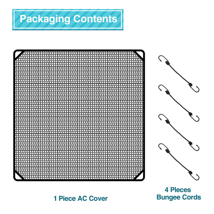 32x32 Outdoor AC Unit Cover Mesh Outside Air Conditioner Compressor Condenser Defender Cover Dog Playpen Cover with 4 Bungee Cords
