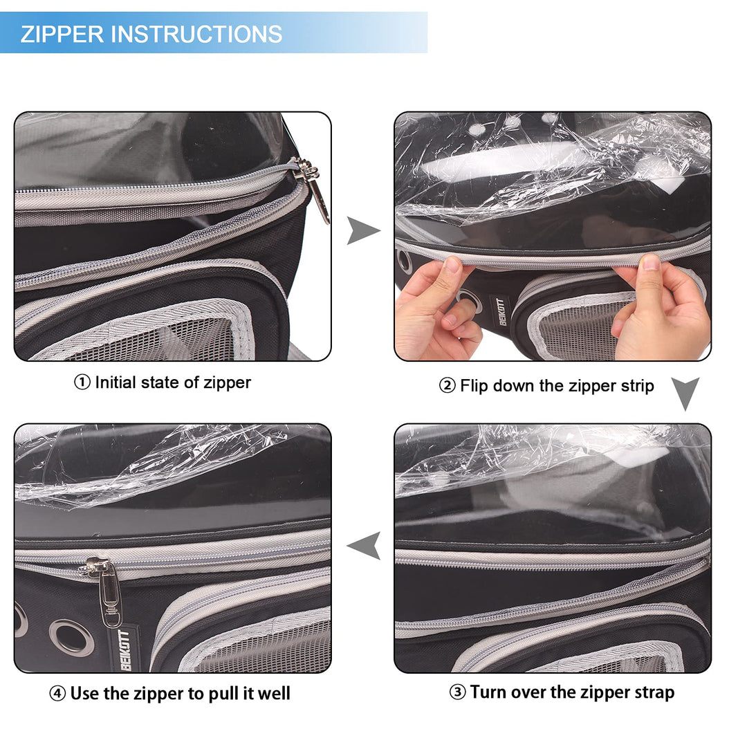 Cat Backpack Carriers, Dog Backpack, Pet Backpack for Small Cats Puppies Dogs Bunny, Airline-Approved Ventilate Transparent Bubble Backpack for Travel and Outdoor(Black)