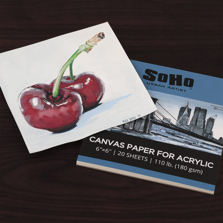 SoHo Urban Artist Acrylic Canvas Pads - Textured Canvas Paper Pad for Painting, Drawing, Pastels, Travel, &amp; More! - [Single - 9x12]