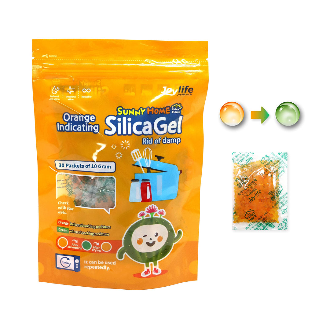 Sunny Home 1 Gram (200 Packs) Safe Orange Indicating (Orange to Dark Green) - Orange Only/No Mixed/Rechargeable Silica Gel Packets Dehumidifier/Desiccant Packets/Moisture Absorber