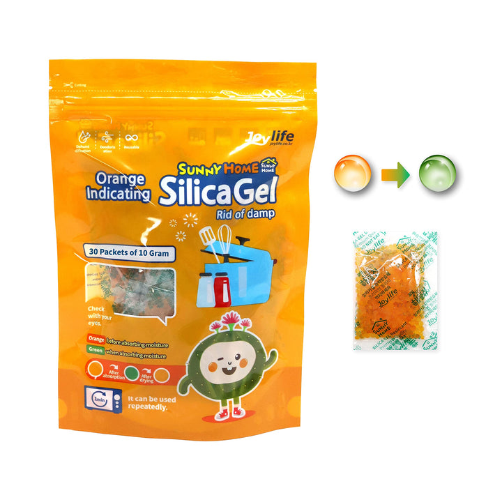 Sunny Home 1 Gram (200 Packs) Safe Orange Indicating (Orange to Dark Green) - Orange Only/No Mixed/Rechargeable Silica Gel Packets Dehumidifier/Desiccant Packets/Moisture Absorber