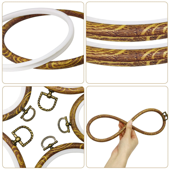 7&#39;&#39; Oval Embroidery Hoop for Cross Stitch, 5PCS 19CM Decorative Embroidery Frames for Displaying Artswork