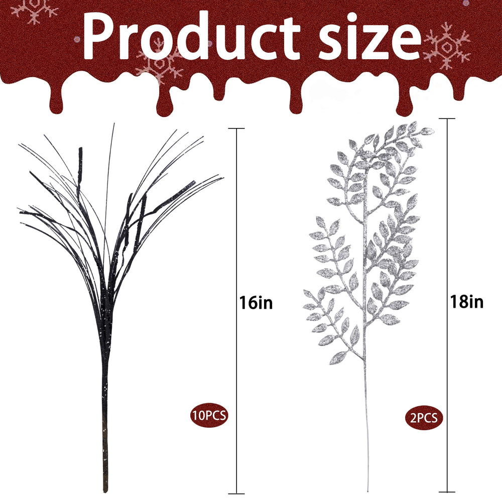 25 PCS Artificial Pine Leaves Branches-13.3x7 Inch Christmas Faux Greenery Pine Sprigs-Fake Cedar Pine Twigs Stems Picks for Craft DIY Christmas Garland Wreath and Home Garden Decoration