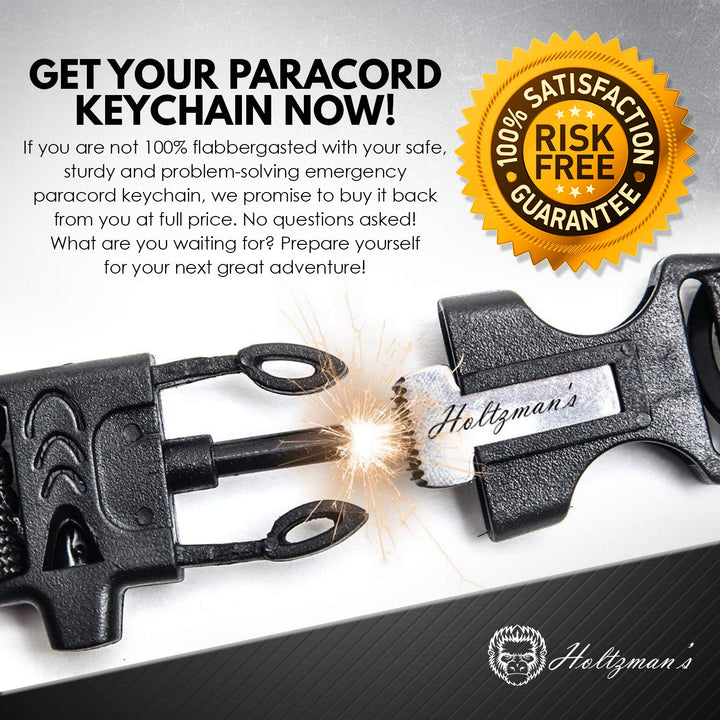 Ultimate 5-in-1 Paracord Keychain with Carabiner for Ca