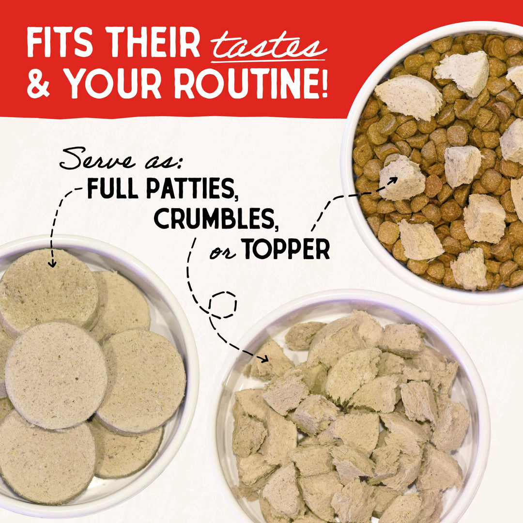 Stella &amp; Chewy&#39;s Freeze Dried Raw Dinner Patties – Grain Free Dog Food, Protein Rich Duck Duck Goose Recipe – 25 oz Bag
