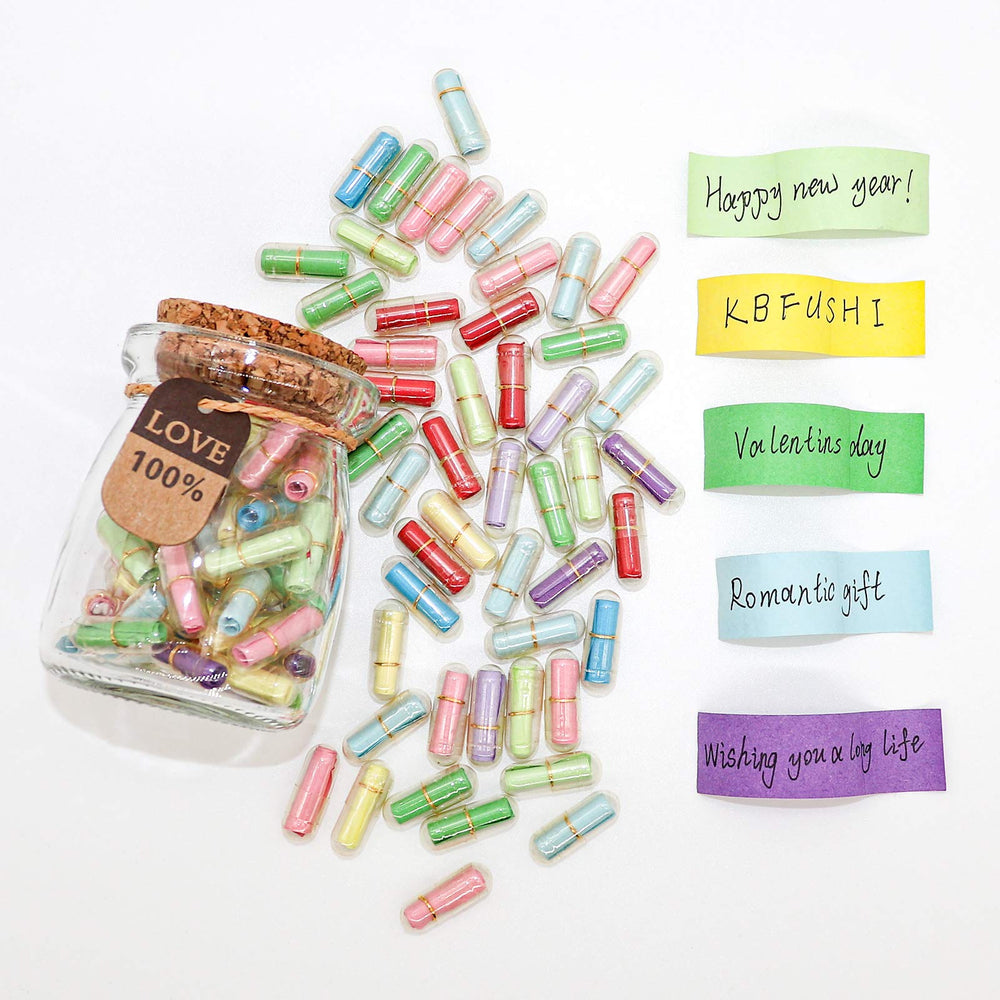 KBFUSHI Capsule Letters Message in a Bottle - Cute Thin