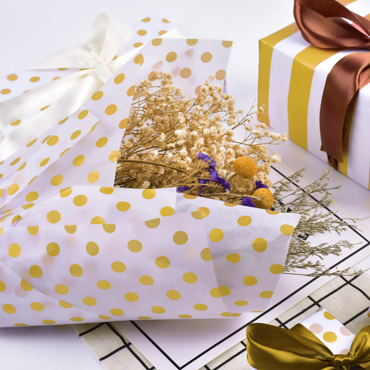 105 Sheets Gold Tissue Paper Christmas Gift Wrapping Pa