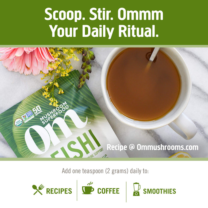 Reishi Organic Mushroom Powder, 3.5 Ounce, 50 Servings, Adaptogen, Stress &amp; Immune Support, Superfood Mushroom Supplement