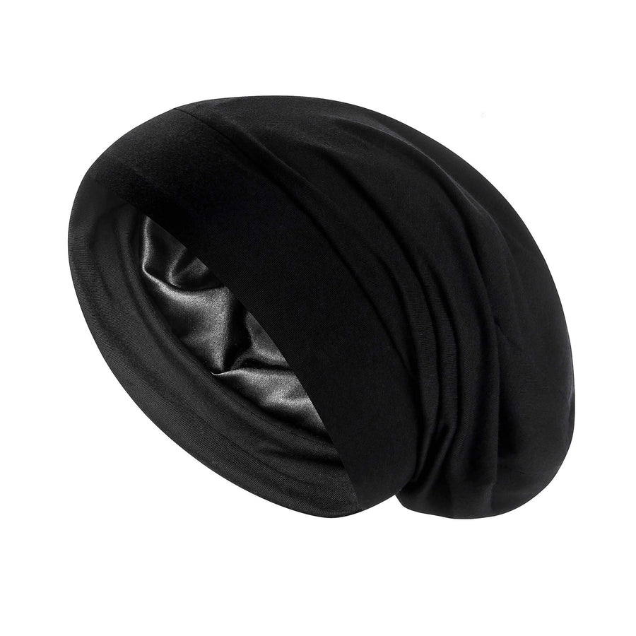 Satin Bonnet Sleep Cap Hair Cover Bonnet Satin Lined Slouchy Beanie Night Sleeping Hat - Adjustable for Curly Hair