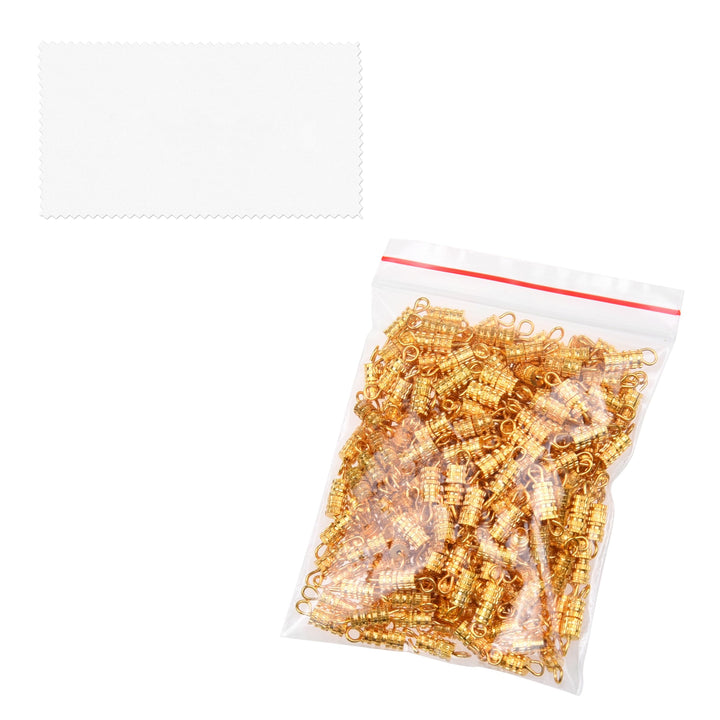 300x Barrel Screw Clasps - Use for Jewelry Making and Repair - Recommended Connector for DIY Necklaces, Bracelets, Anklets - 4 mm x 15 mm - Silver/Gold/Stainless Steel