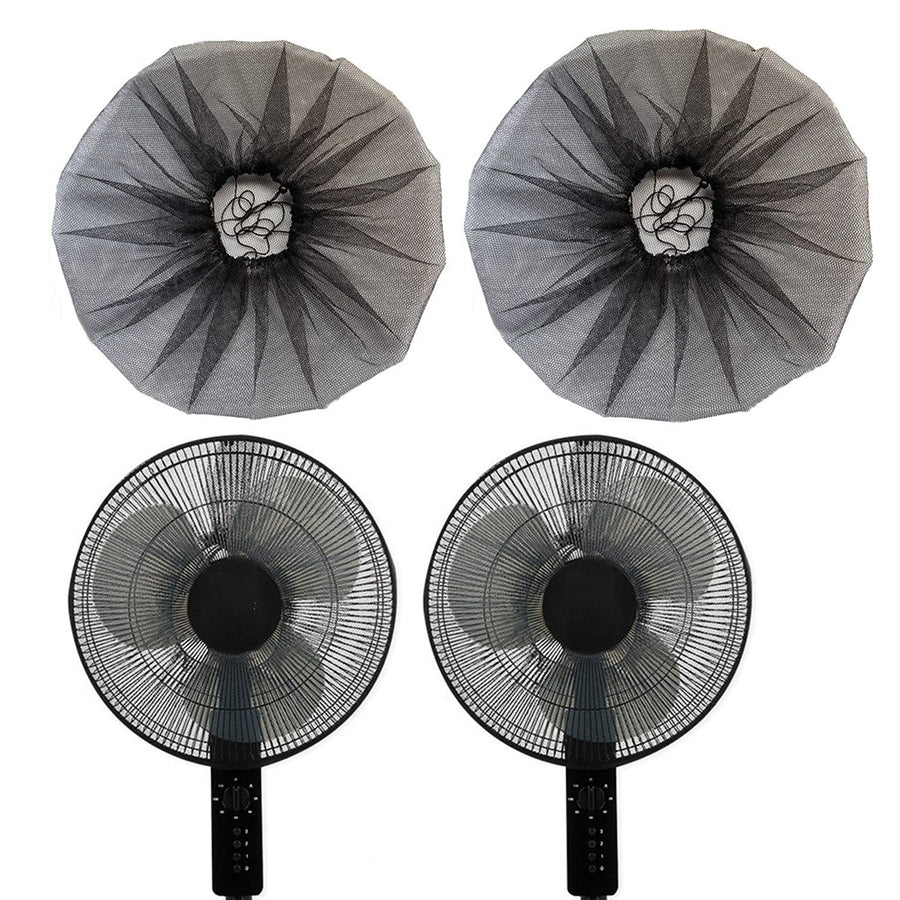 2 Pack - 18 Fan Safety Protection Cover,Kid Children Baby Finger Protect Fan Net Guard,Washable Pedestal Fan Dustproof Cover,Summer Home Fan Safety Dust Cover,Perfect for Parents of Toddlers (Black)