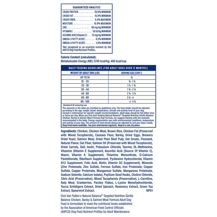 Gentle Balance Chicken Barley &amp; Salmon Meal Adult Dry Dog Food 26 Pound (Pack of 1)