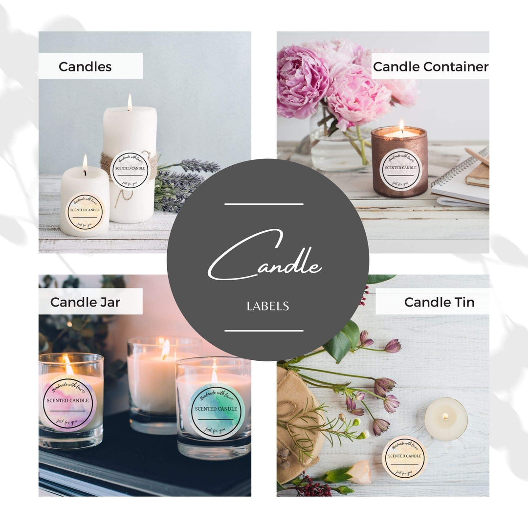 Candle Label Roll | 2 Inch I 300pcs Waterproof Labels for Candle Making Supplies, Candle Tins, Candle Container, Candle Jars with lids, Candle Boxes Packaging