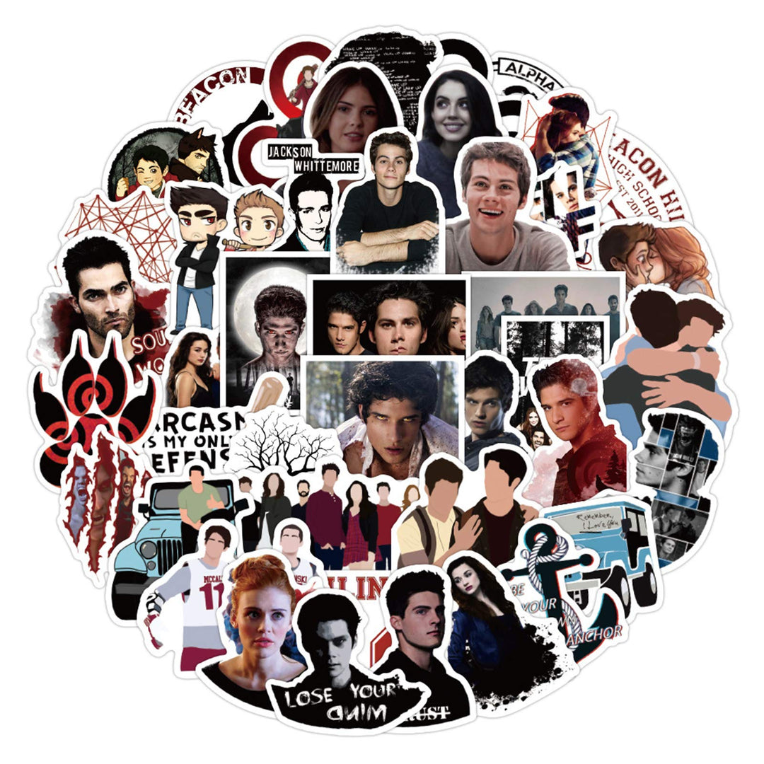 50Pcs US TV Series Teen Wolf Stickers for Water Bottle 