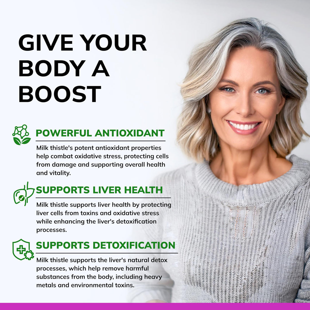 Milk Thistle Supplement 1000mg-200 Capsules,Max Strength 4X Concentrated Extract 4:1 Milk Thistle Seed Powder Herb Pills, 1000 mg Silymarin Extract for Liver Support, Cleanse, Detox