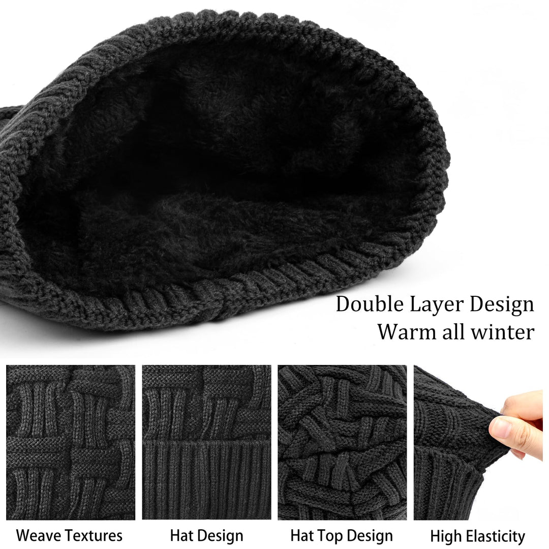 Loritta Men&amp;Women Winter Thick Knit Skull Cap D