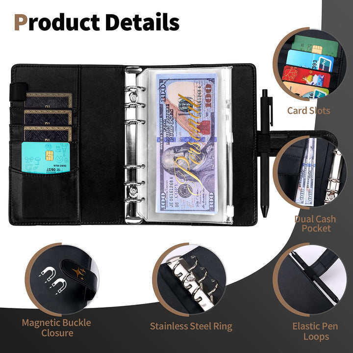 Budget Binder with Cash Envelopes, Money Saving Binder for Budgeting, Money Organizer for Cash and Saving Money