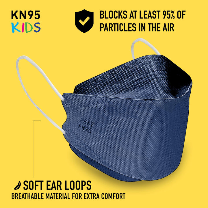 Good Comfort Kids’ FFP2 Face Masks, Disposable and Comfortable Face Masks for Kids, Pack of 10, Blue