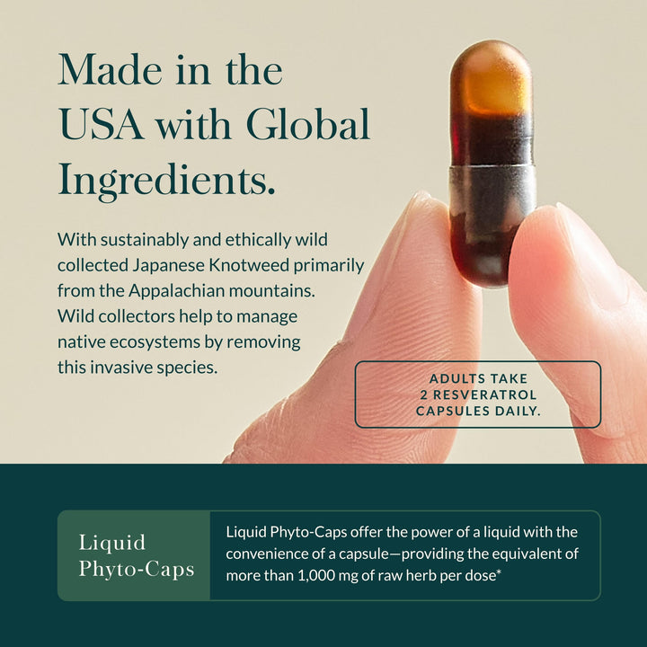 Resveratrol 150 - Beauty &amp; Radiance Antioxidant Support Supplement - Made with Japanese Knotweed - Contains 150 mg Trans-Resveratrol per Serving - 50 Liquid Phyto-Capsules (25-Day Supply)