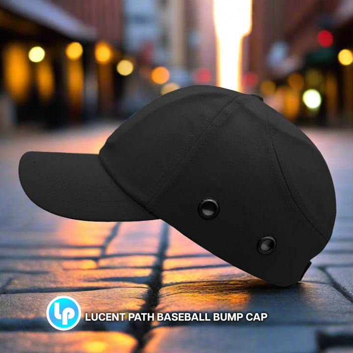 Lucent Path Black Baseball Safety Bump Cap | Dual-Layer