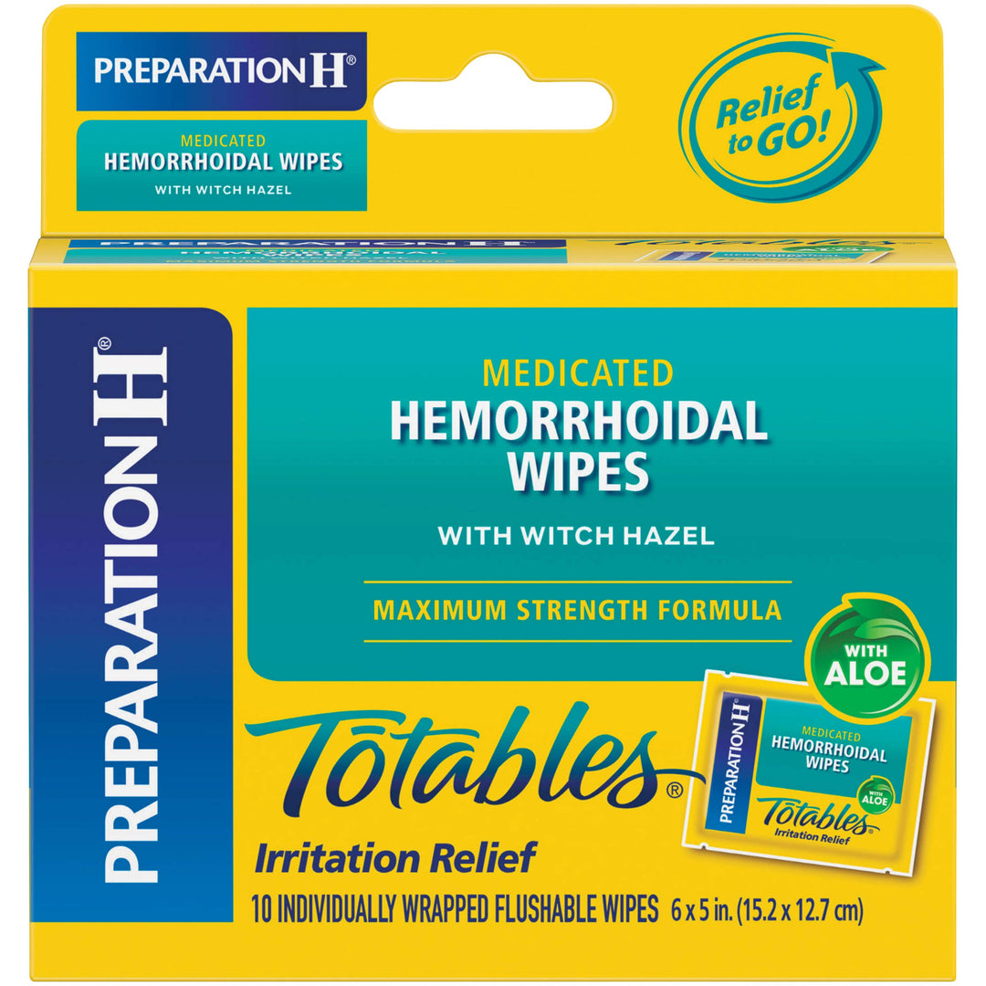 Preparation H Hemorrhoidal with Witch Hazel Wipes, Tota