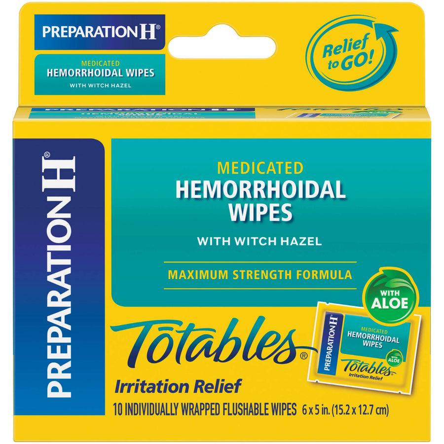 Preparation H Hemorrhoidal with Witch Hazel Wipes, Tota